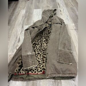 Jacket with fur liner and detachable vest